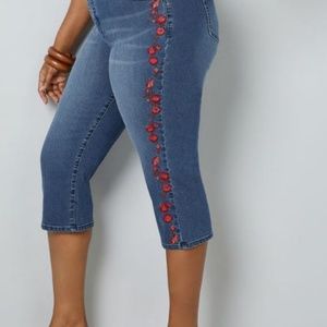 20 Avenue Capri Jeans Embroidered Stretch, comfort